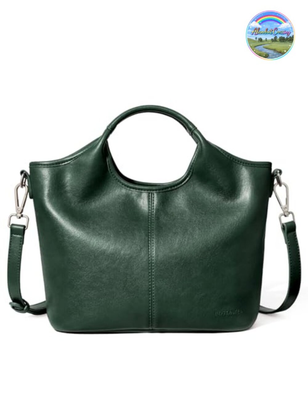 Vegan Leather Satchel Crossbody Handbag Adjustable Strap Zip Small Purse